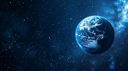 Obraz premium Earth globe in a dark, starry space, simple and abstract representation