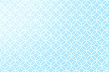 Fototapeta premium 水色のグラデーションの和柄（七宝柄）