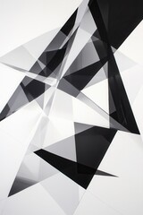 Obraz premium Abstract Geometric Background Black and White Polygon Design with Overlapping Shapes.