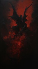 Fototapeta premium Acrylic paint of demon creativity darkness abstract.
