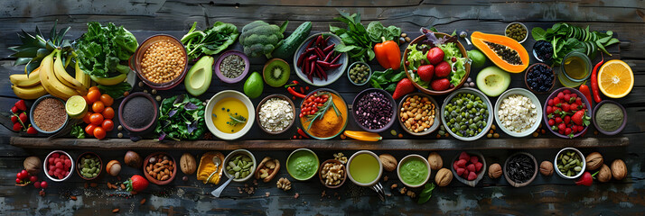 Obraz premium Raw Food Diet: Natural, Unprocessed and Full of Nutrients for Healthy Lifestyle