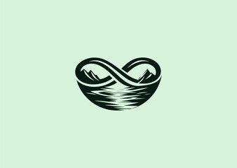 A winding river forming an infinity loop, representing continuity and the cycle of life