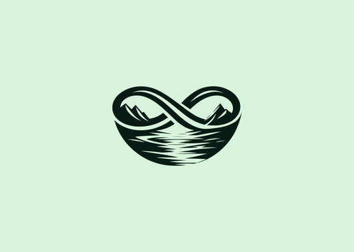 A winding river forming an infinity loop, representing continuity and the cycle of life