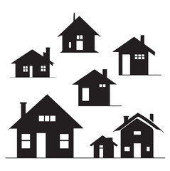 Home Silhouette Vector on a White Background