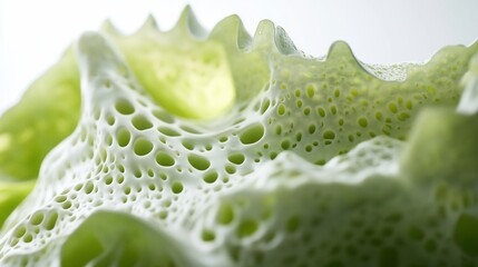 Abstract Macro of Green and White Porous Coral-like Structure