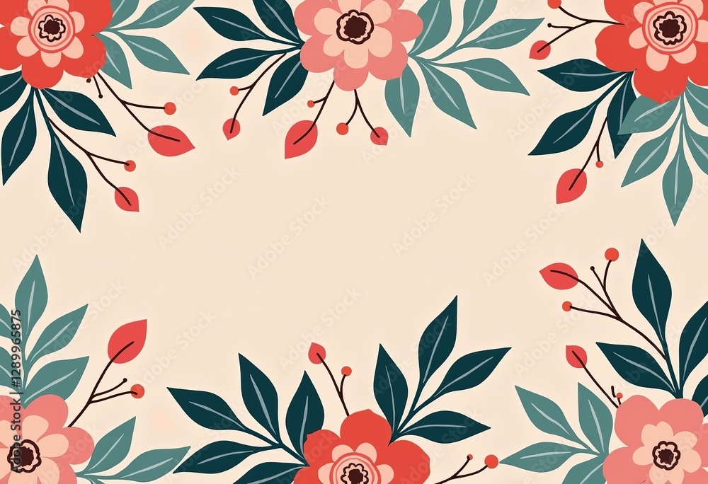 Poster minimalist floral pattern: seamless design in soft pastel colors for delicate textiles and backgroun