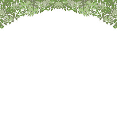 Green leaves border frame