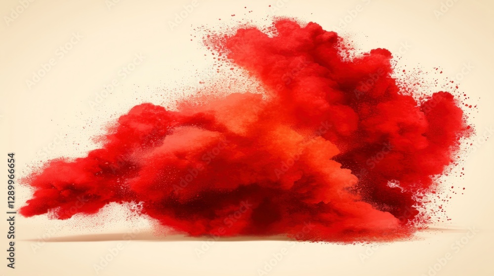 Poster red powder explosion abstract art colorful cloud burst dynamic design element