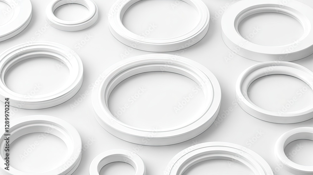 Poster white circles pattern, abstract background, design texture