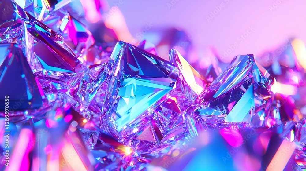 Poster shimmering rainbow glitter, a vibrant close-up showcasing a dazzling array of colorful sparkles refl