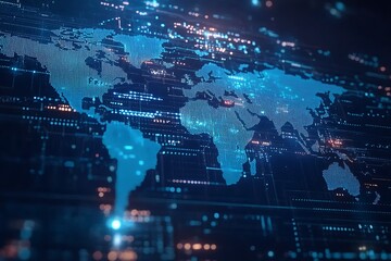 Fototapeta premium Global network digital map