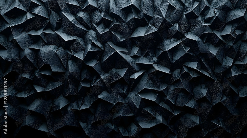Poster dark gray triangular backdrop, a textured surface with sharp angles, creating a modern and minimalis