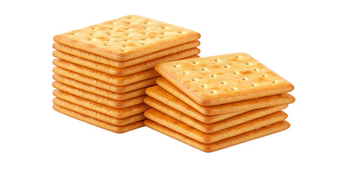 "Stack of Crispy English Crackers Isolated on Transparent Background" "Delicious Stack of Crispy English Crackers with Perfect Texture on Transparent Background"