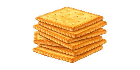 "Stack of Crispy English Crackers Isolated on Transparent Background" "Delicious Stack of Crispy English Crackers with Perfect Texture on Transparent Background"