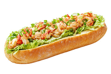 Sandwiches with salami, ham, cheese, and tomatoes on parchment paper on white background