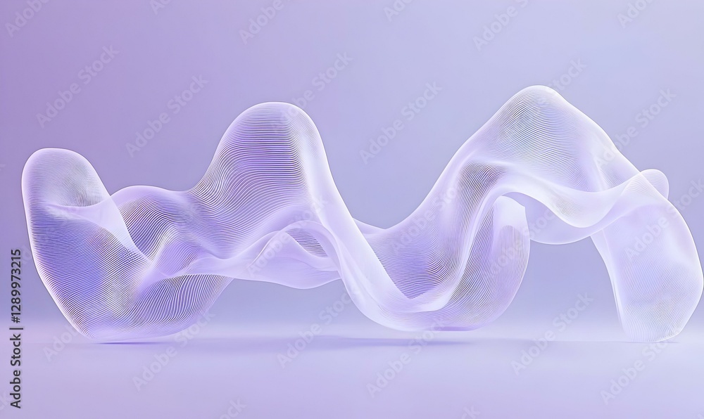 Poster elegant white wave design, smooth flowing patterns, serene and minimalist aesthetic, evoking tranqui