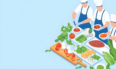 Food Safety and Hygiene Control, an informative illustration showcasing essential practices for maintaining cleanliness in food preparation environments.