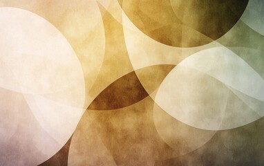 Abstract Overlapping Circles Pattern in Earth Tones on Textured Background.