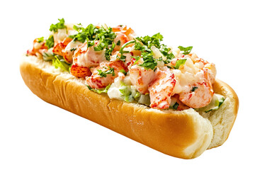 Sandwiches with salami, ham, cheese, and tomatoes on parchment paper on white background