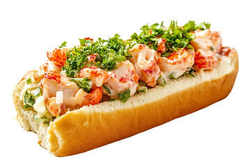 Sandwiches with salami, ham, cheese, and tomatoes on parchment paper on white background