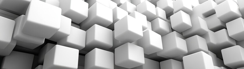White cube abstract background, 3D rendering, design