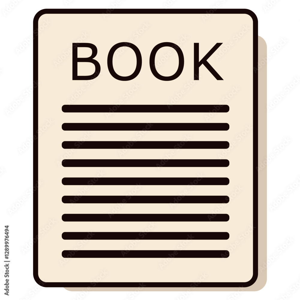 Poster single sheet of paper or document with bold title and horizontal text lines in vector format