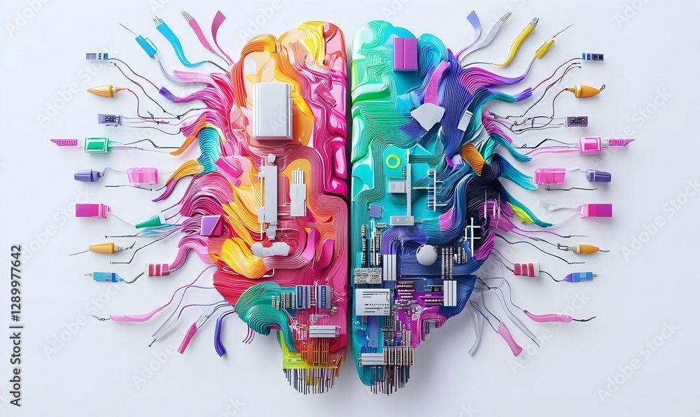 Poster intricate ai emblem surrounded by complex circuitry, a fusion of technology and design showcasing th