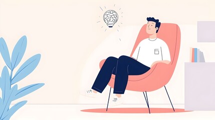 Logotherapy Concept, a flat vector illustration depicting the journey of finding meaning in life through personal exploration and resilience
