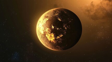 Obraz premium Earth-like exoplanet with glowing atmosphere, symbolizing the search for habitable worlds beyond our solar system.
