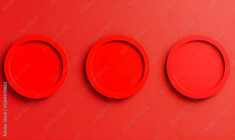 Poster variations of red prohibition sign, showcasing distinct line thicknesses, emphasizing the stark visu