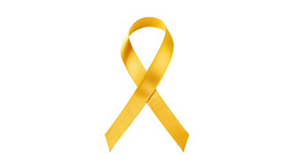 Gold Ribbon Awareness Symbol on Black Background