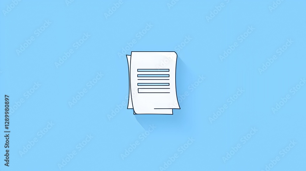 Poster vector icon of a text document, simple design, clean lines, suitable for digital interfaces, represe