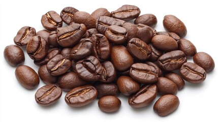 Fototapeta premium Discover the rich aroma and enticing visual appeal of these meticulously roasted coffee beans, captured in stunning detail Perfect for showcasing the beauty and quality of your coffee products, this