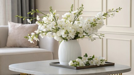 white flowers in a vase