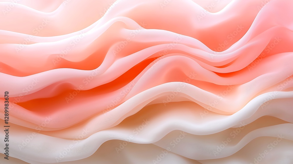 Poster Flowing soft pink fabric textile design studio setting abstract concept close-up view