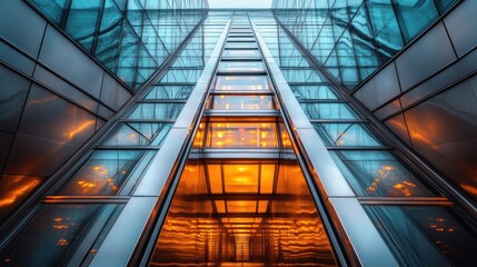 Modern Office Building Elevator Shaft