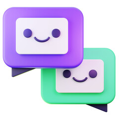 3D Render Colorful Chat Bubble Icons for Communication