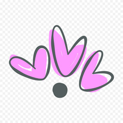 Doodle Hearts hand drawn love hearts Vector illustration