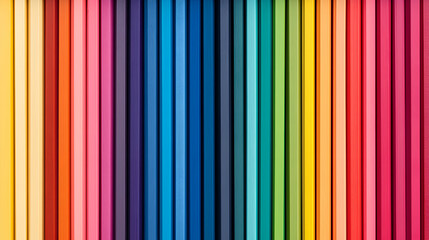 Obraz premium Colorful Vertical Pencils Arranged in Rainbow Pattern