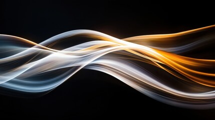 Abstract flowing light waves in contrasting colors