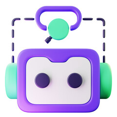 3D Render Colorful Interactive Robot AI
