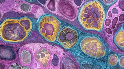 Abstract colorful organic shapes, fluid art painting texture.