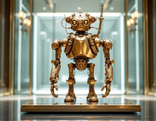futuristic golden robot