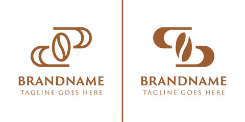 Letters DP QD or S Coffee Bean Logo, for coffee shops, roasters, or brands in the beverage