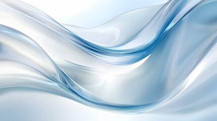 Abstract blue waves, flowing design, light background, website banner