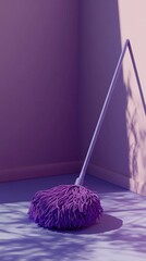 a purple mop with purple background
