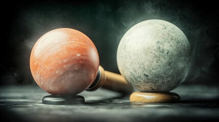 Polished Wooden Spheres  Celestial Bodies  Space Decor  Astronomy  Orb  Globe  Earth  Moon