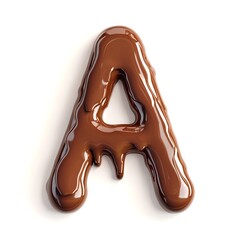 Obraz premium Dripping Chocolate Letter A: Sweet, Delicious Design!