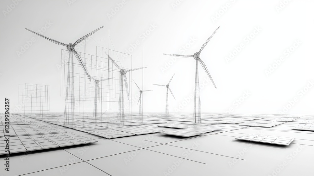 Canvas Prints a wind farm with a few wind turbines in the background