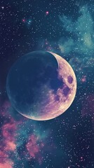 Galaxy space moon astronomy.